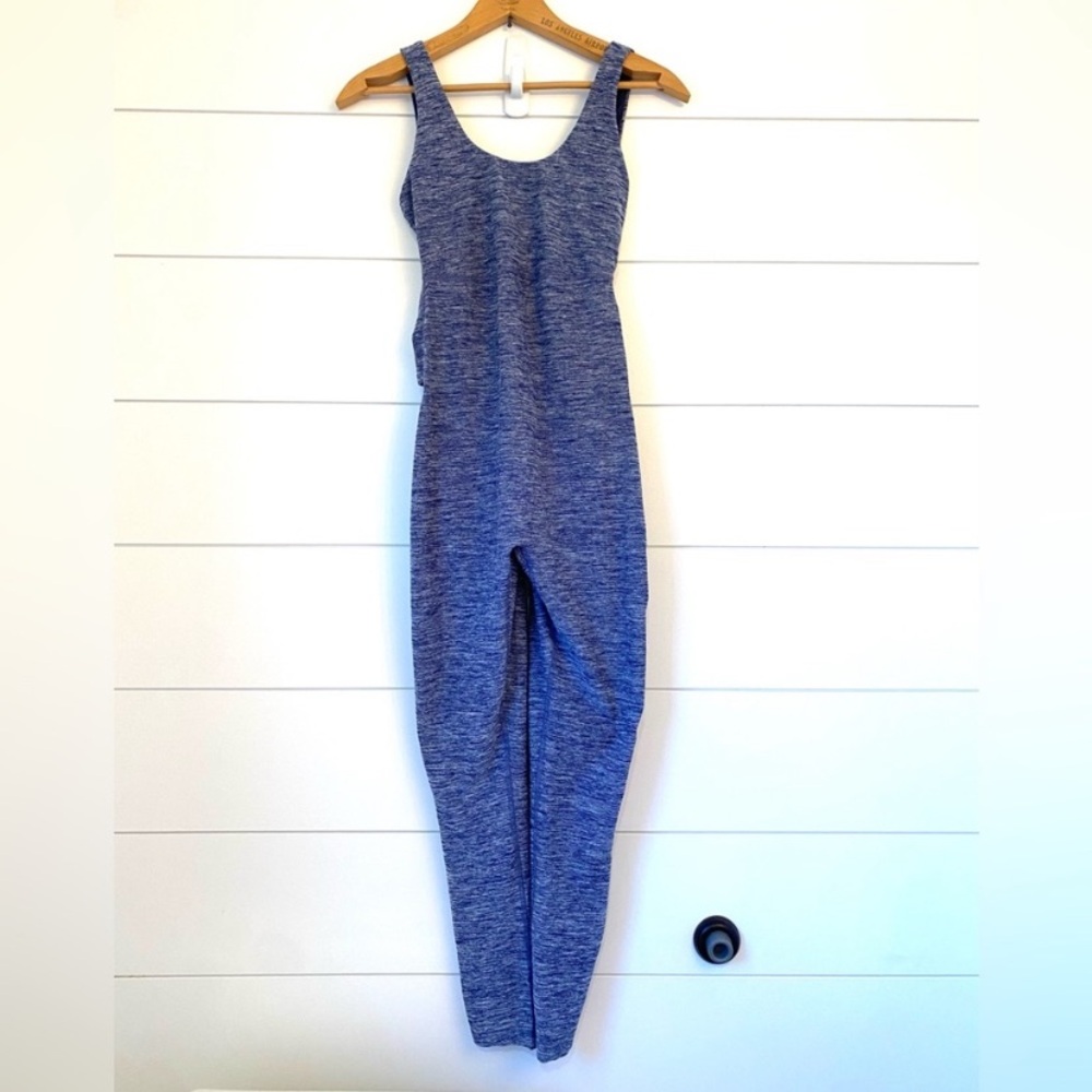 Sincerely Jules Blue Heathered Sleeveless Jumpsuit
